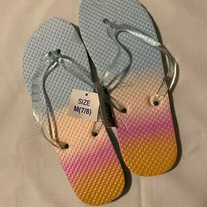 Women’s Ombre Multicolor Flip Flop Sandals - Size M (7/8)